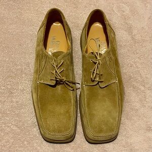 Gianni Versace Tan Suede Men's Oxfords Square Toe
